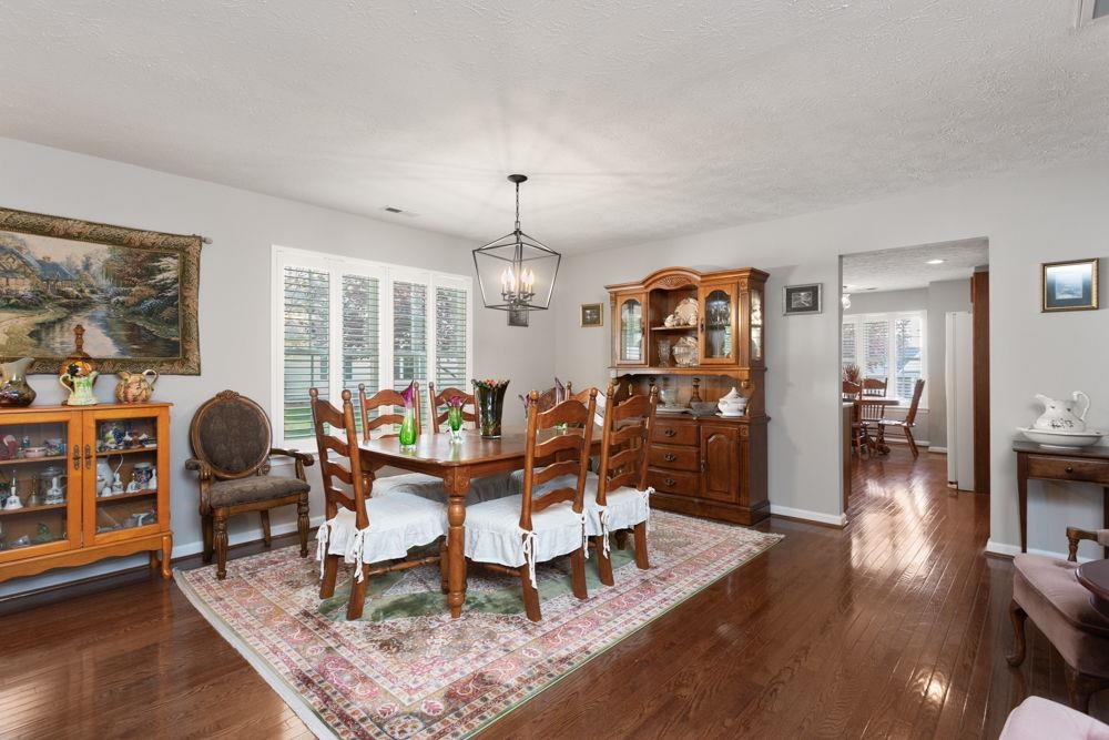 with kitchen behind.