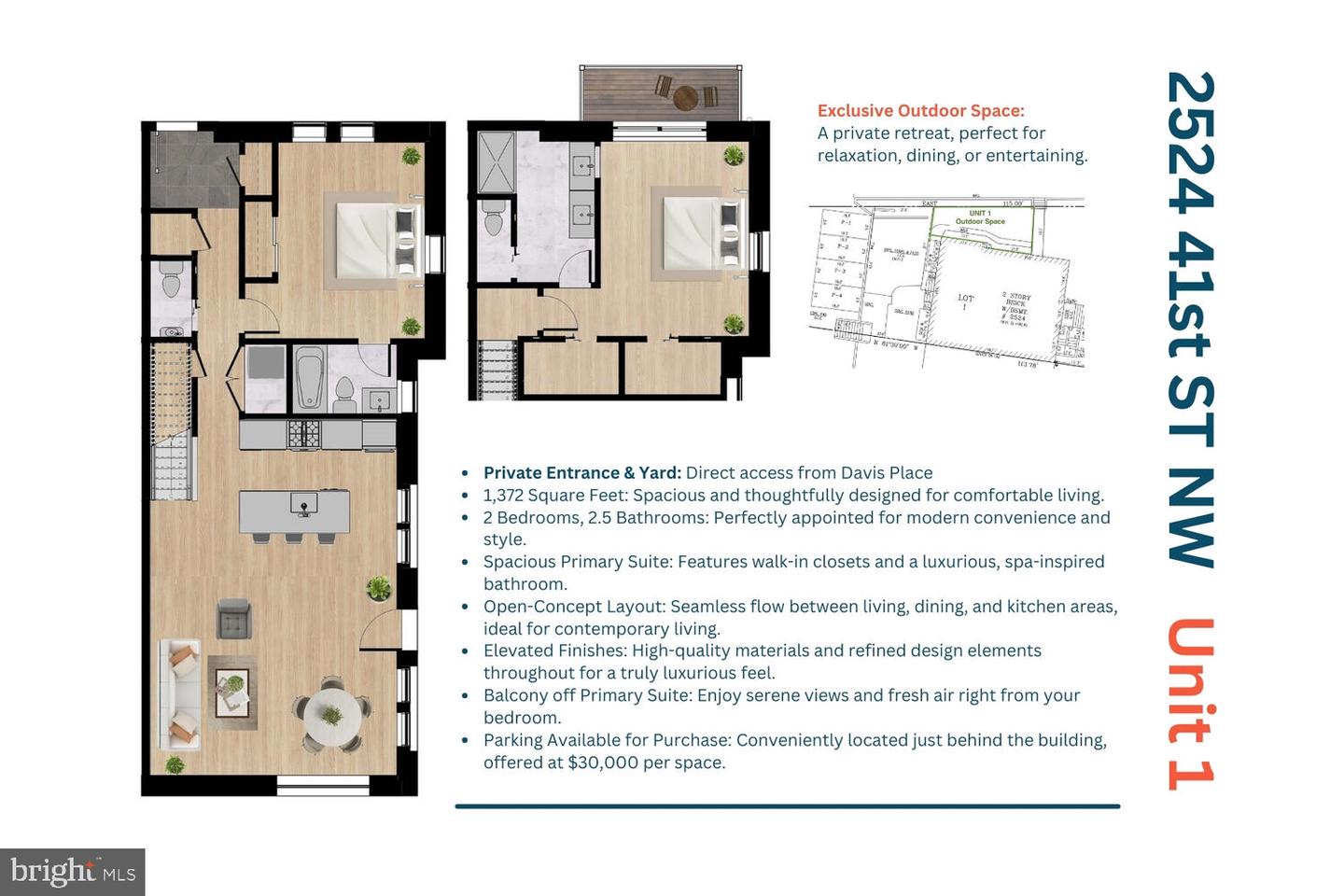 2524 41ST ST NW #UNIT 1, WASHINGTON, District Of Columbia 20007, 2 Bedrooms Bedrooms, ,2 BathroomsBathrooms,Residential,For sale,2524 41ST ST NW #UNIT 1,DCDC2198580 MLS # DCDC2198580