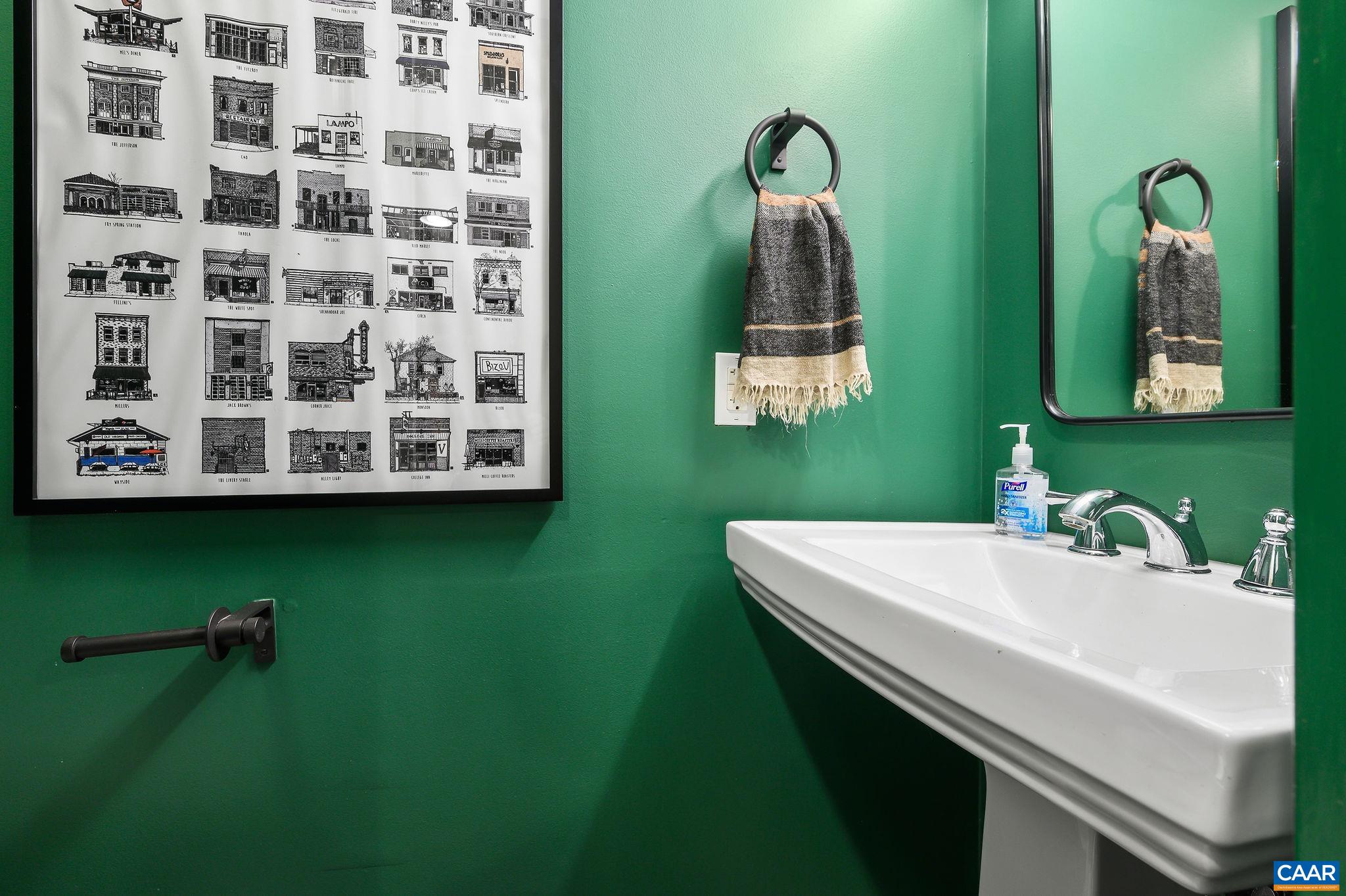 Lower level powder room
