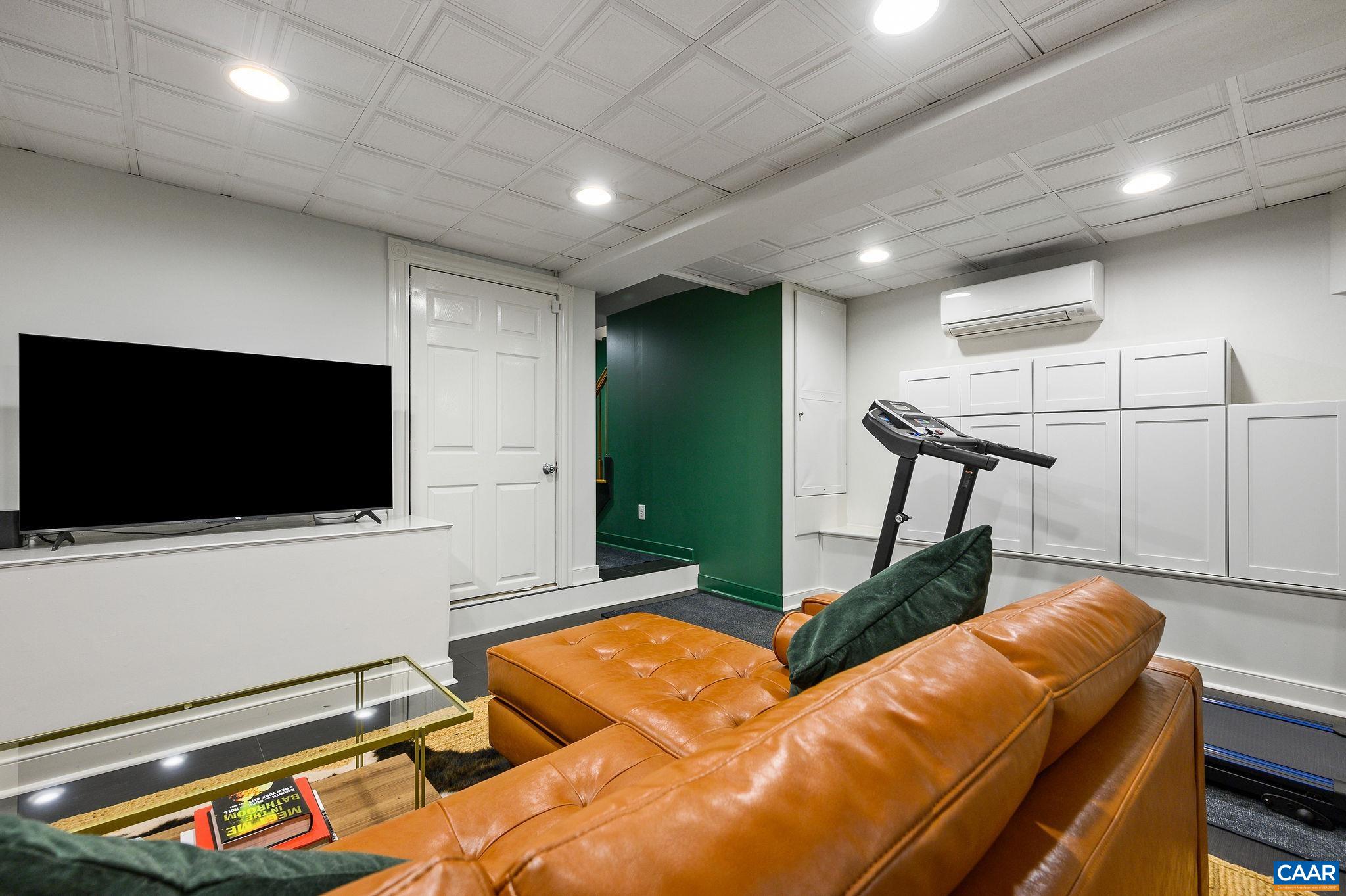 Mini split provides heating and cooling on the lower level.