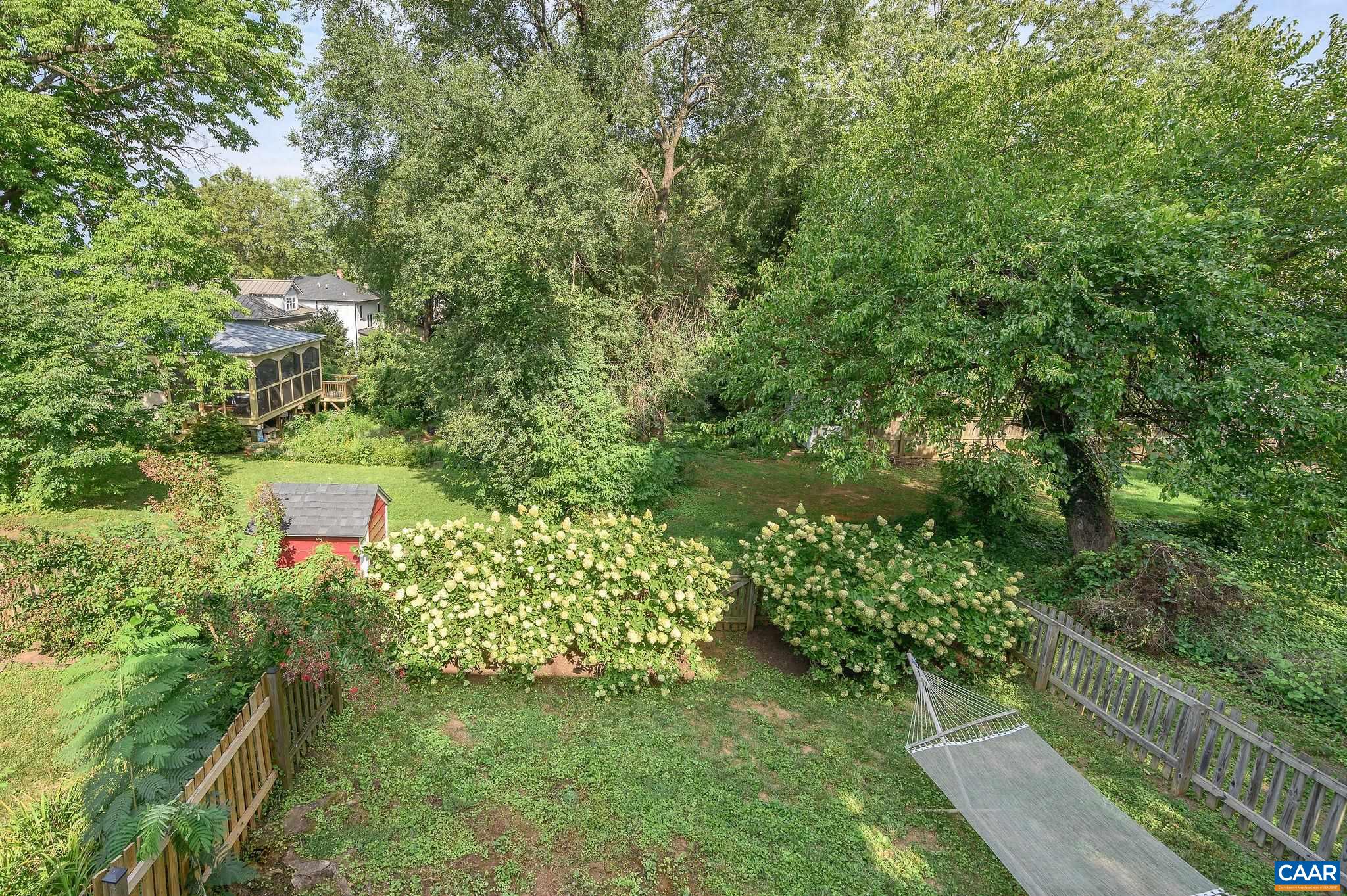 View of the back yard from the upper deck