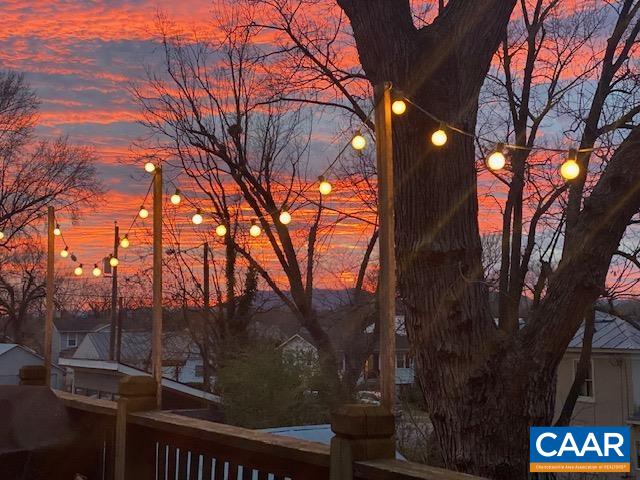Enjoy sunsets over the mountain ridge from the upper deck.