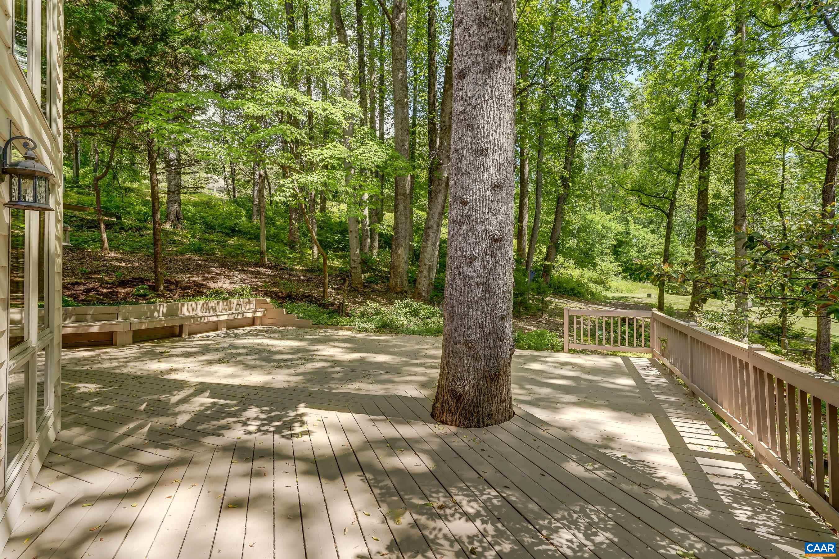 Shaded rear deck.