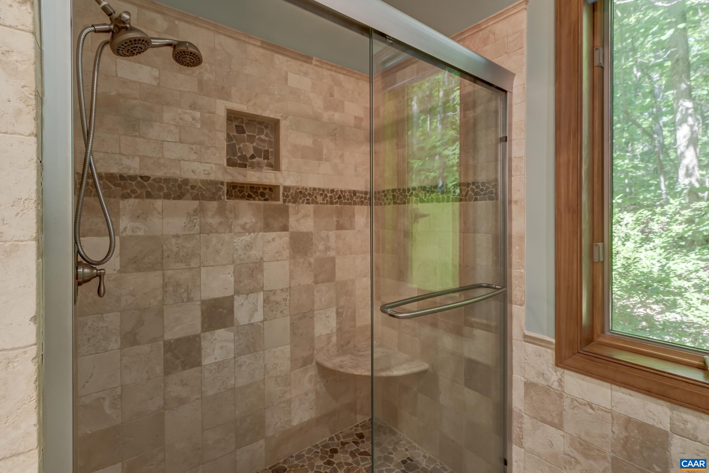 Walk in shower.