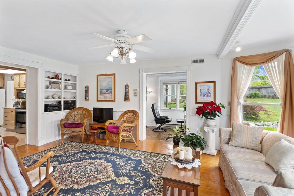 with built in cabinets & speakers throughout the home.