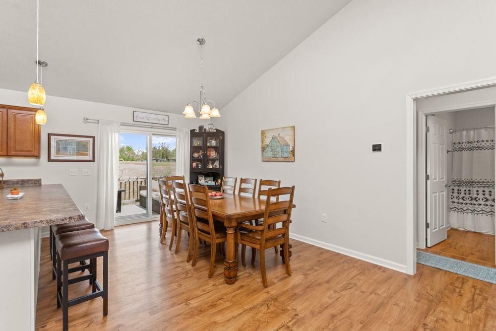 with vaulted ceiling and access to rear deck.