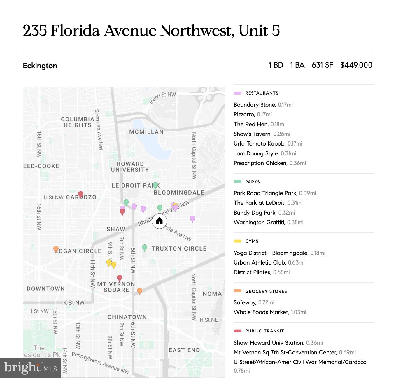 235 FLORIDA AVE NW #5, WASHINGTON, District Of Columbia 20001, 1 Bedroom Bedrooms, ,1 BathroomBathrooms,Residential,For sale,235 FLORIDA AVE NW #5,DCDC2185080 MLS # DCDC2185080