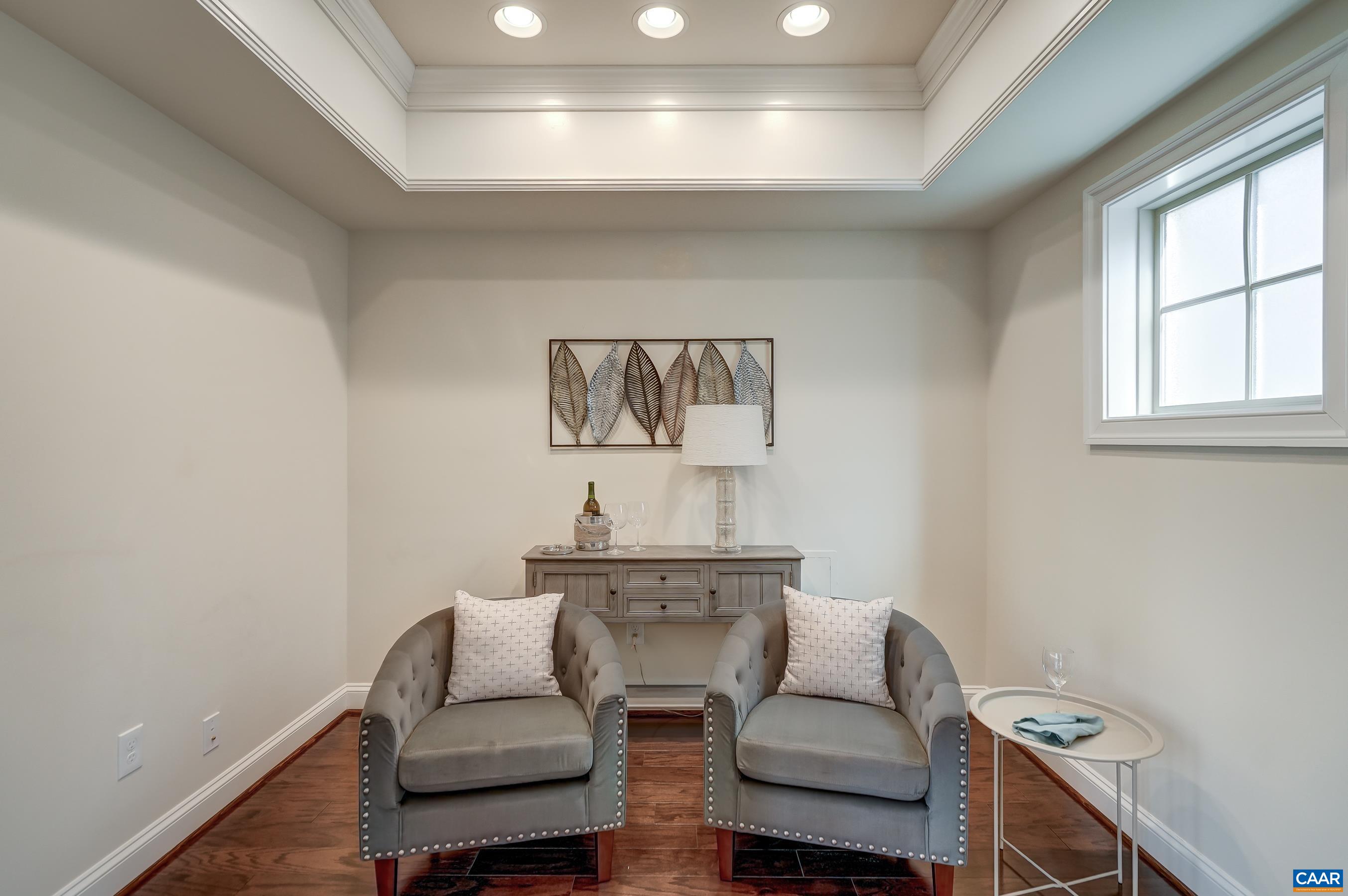This cozy nook makes a great home office or wine cellar.