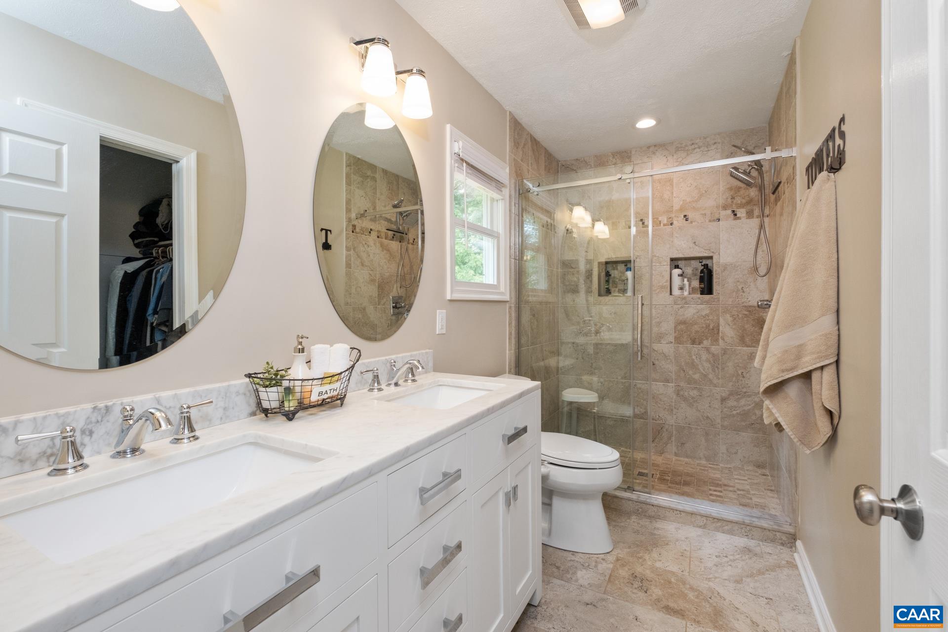 Tiled walk-in shower