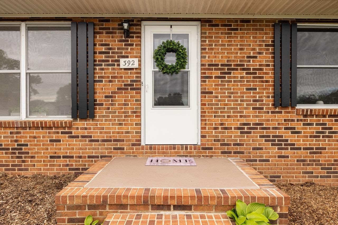 Freshly painted front door and shutters