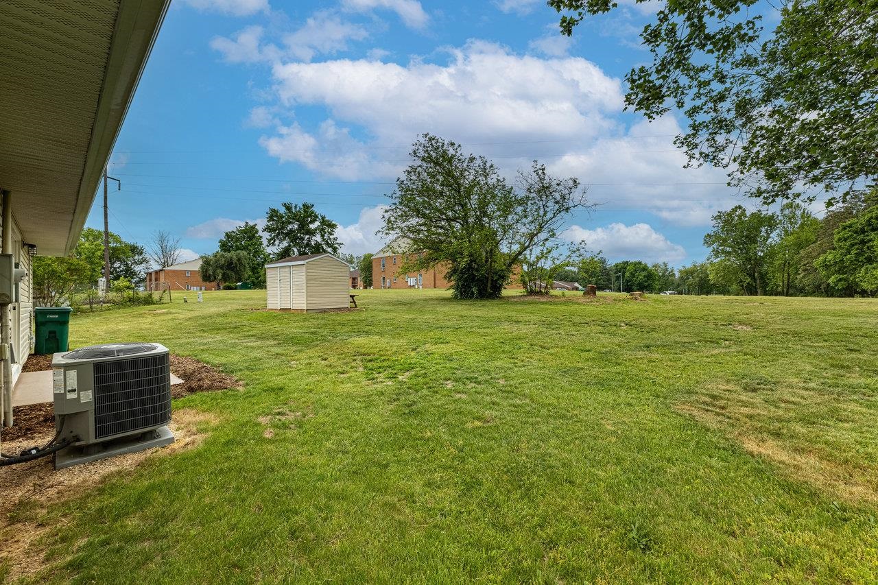 Yard backs up to greenspace.