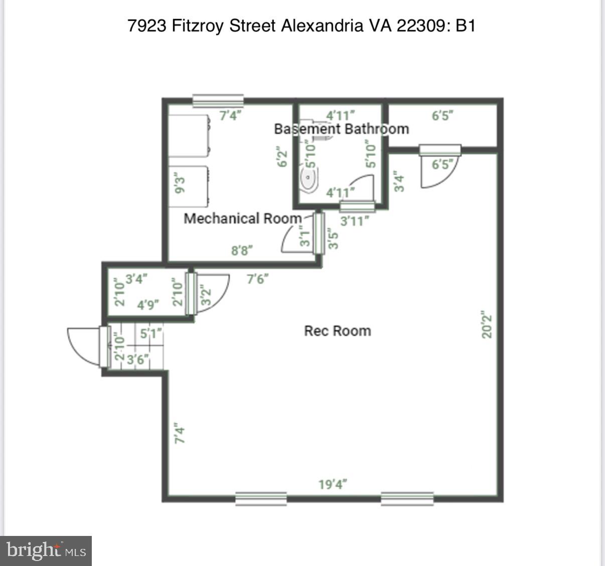 7923 FITZROY ST, ALEXANDRIA, Virginia 22309, 3 Bedrooms Bedrooms, ,2 BathroomsBathrooms,Residential,For sale,7923 FITZROY ST,VAFX2241102 MLS # VAFX2241102