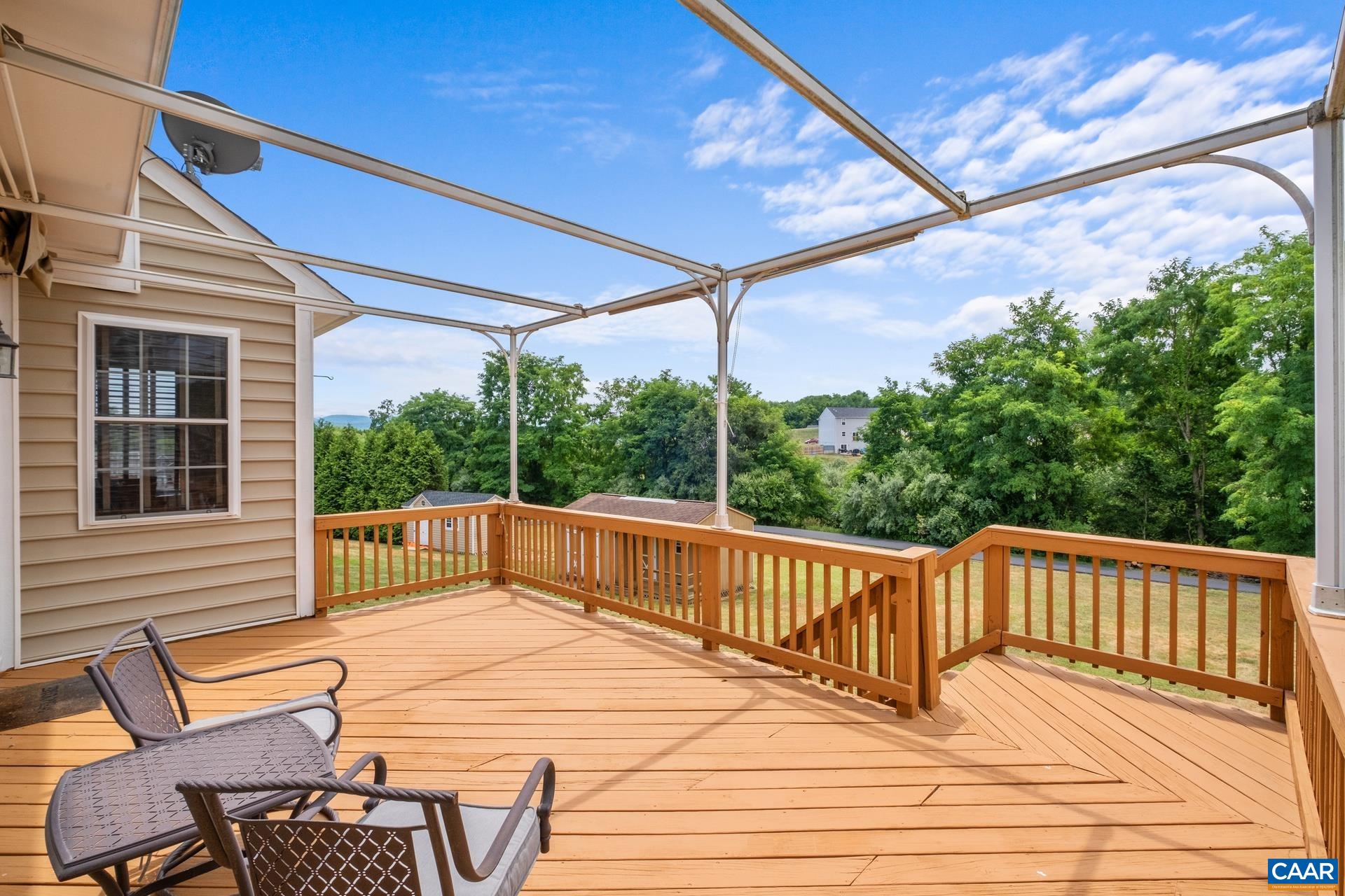 Recently stained deck.