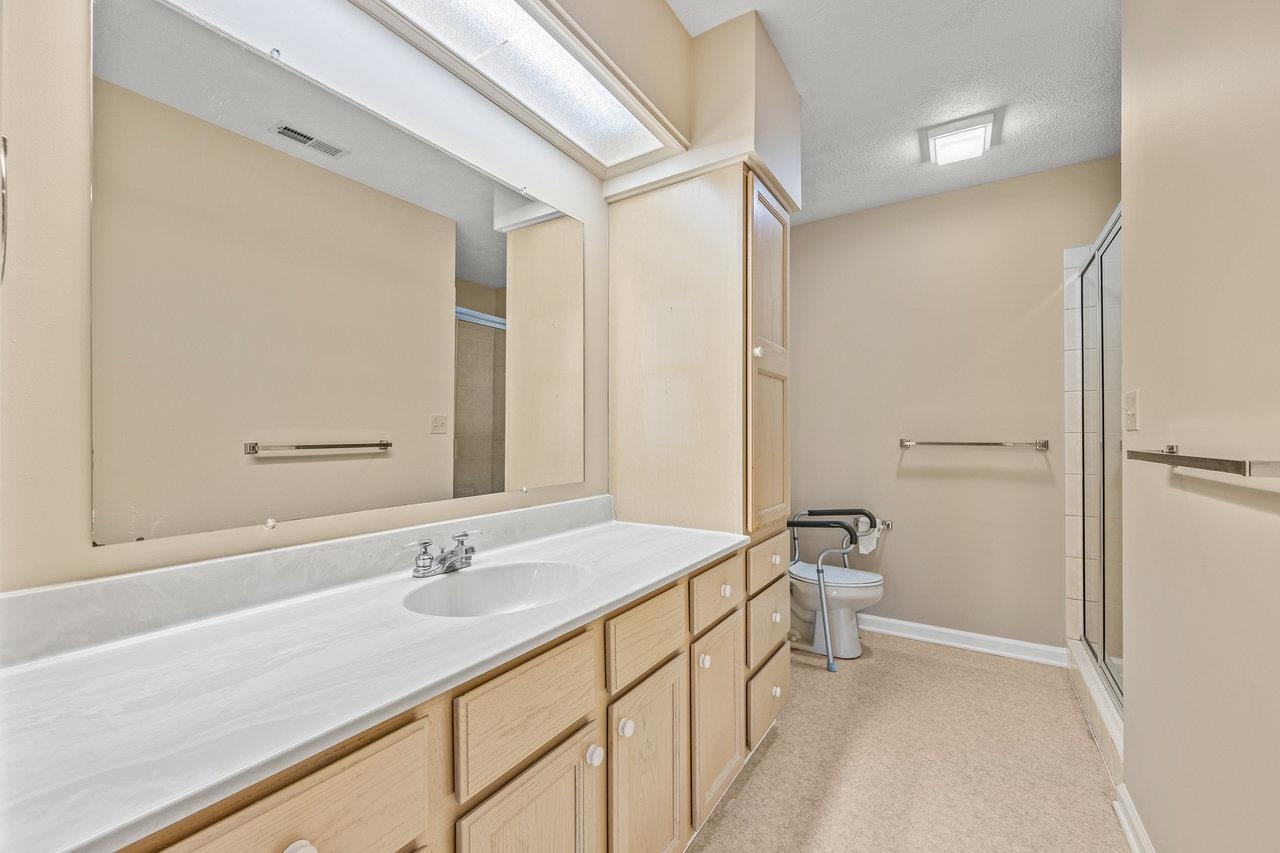 Walk-in shower with built-in seat