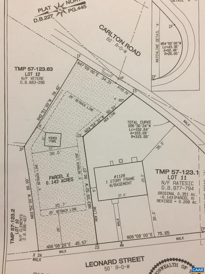 1130 LEONARD ST #X, CHARLOTTESVILLE, Virginia 22902, ,Land,For sale,1130 LEONARD ST #X,664975 MLS # 664975