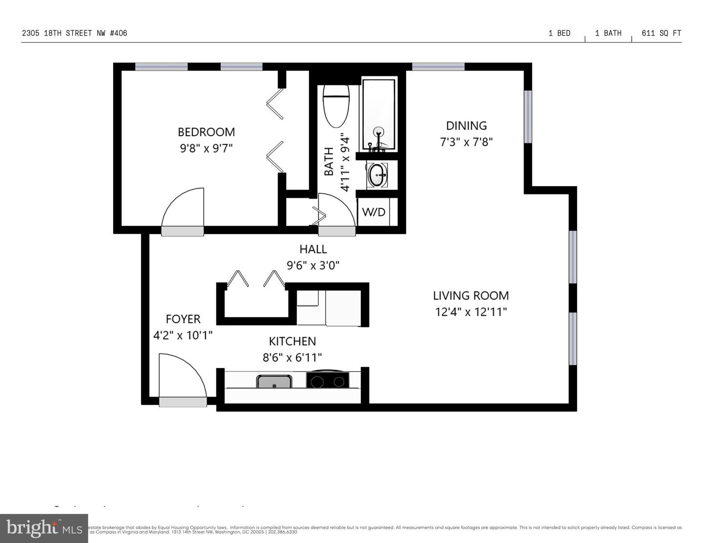 2305 18TH ST NW #406, WASHINGTON, District Of Columbia 20009, 1 Bedroom Bedrooms, ,1 BathroomBathrooms,Residential,For sale,2305 18TH ST NW #406,DCDC2201356 MLS # DCDC2201356