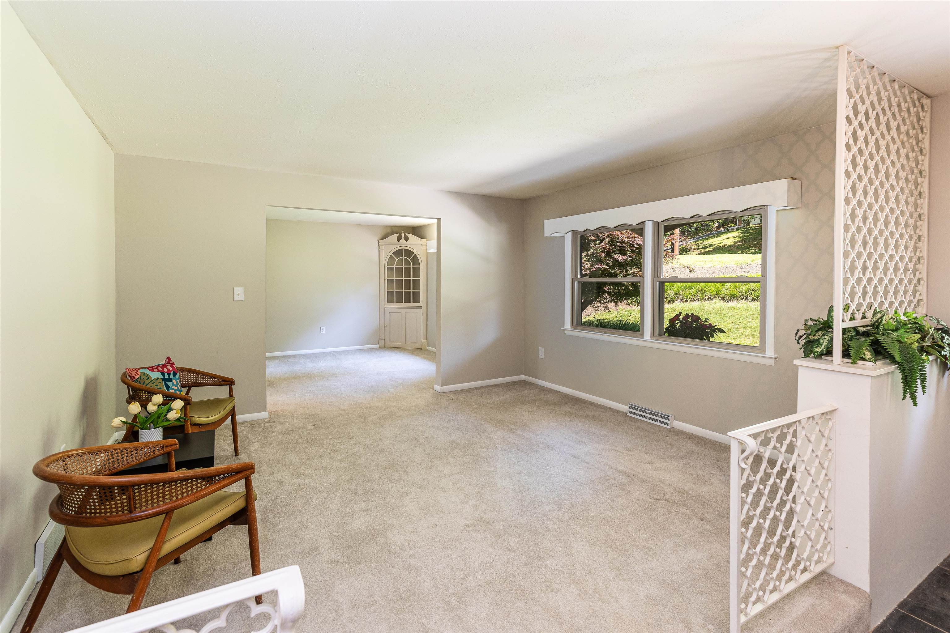 Open living room with large window