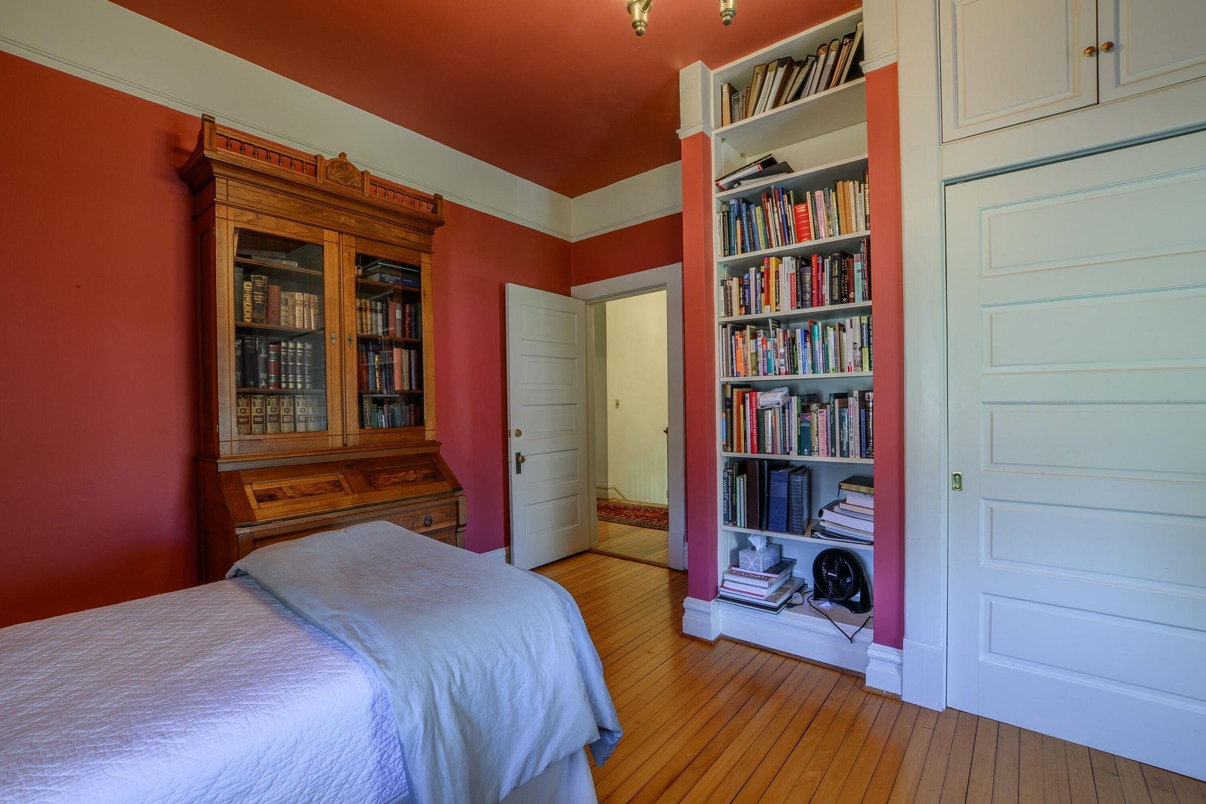 Floor to ceiling, built-in bookshelves. (in 3 of the bedrooms) Spacious closet.