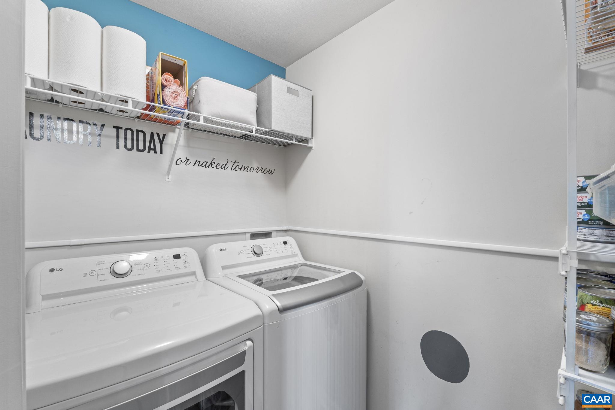 Full size in-unit washer and dryer