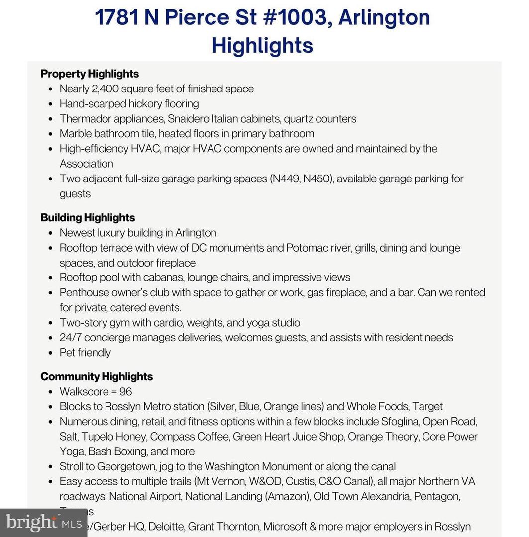 1781 N PIERCE ST #1003, ARLINGTON, Virginia 22209, 2 Bedrooms Bedrooms, ,2 BathroomsBathrooms,Residential,For sale,1781 N PIERCE ST #1003,VAAR2059202 MLS # VAAR2059202