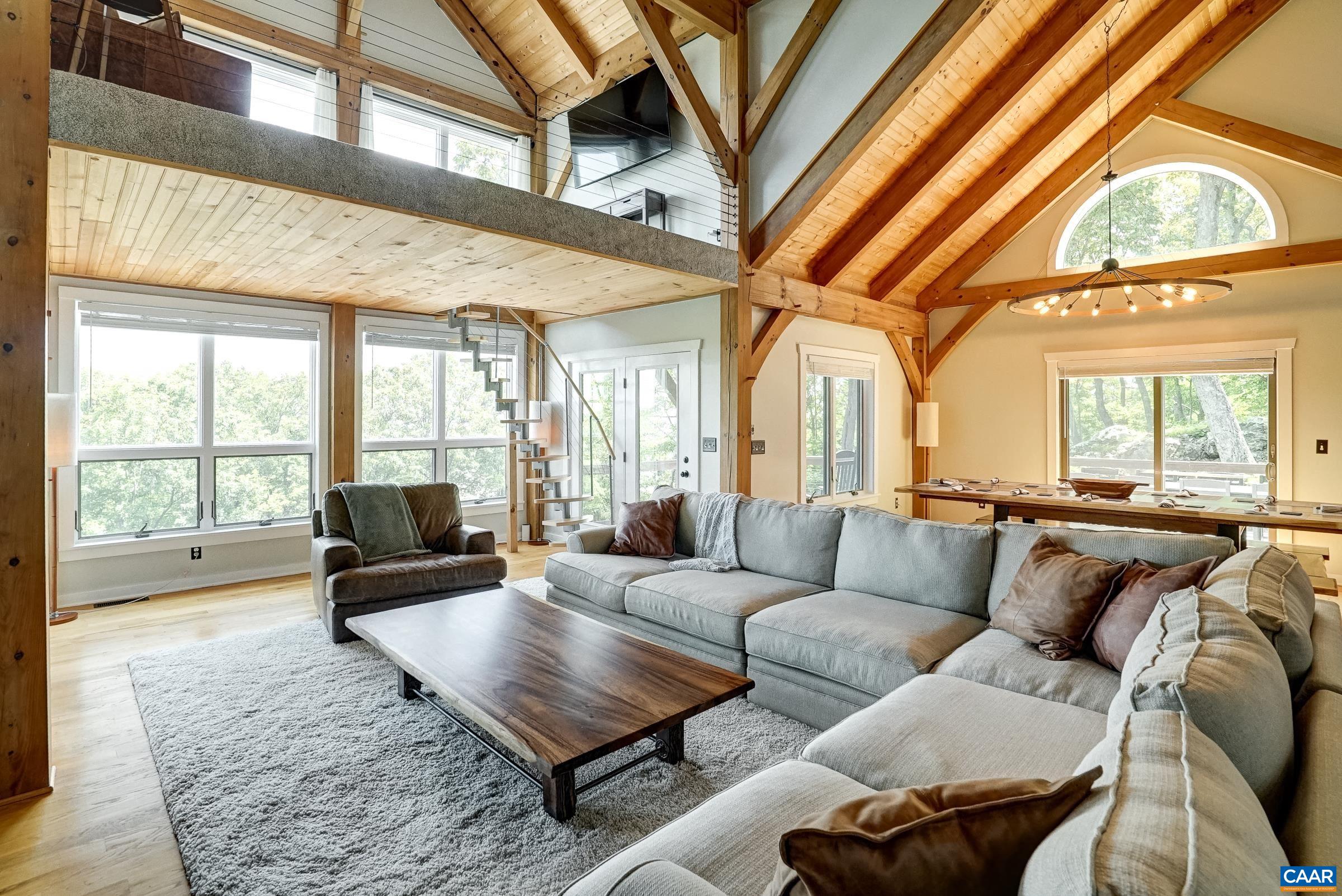 Soaring, light filled great room.