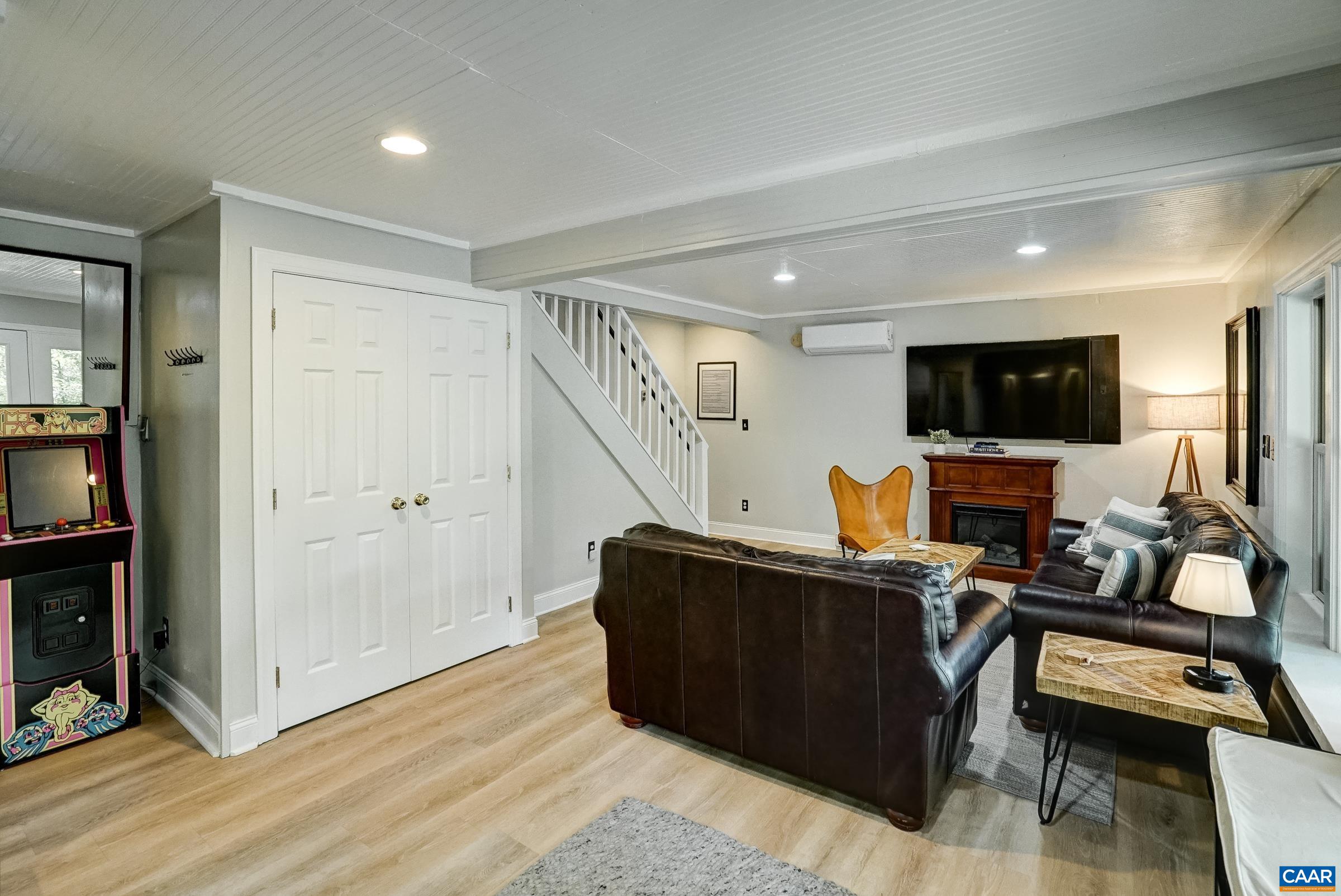 Beautiful rec room with new Luxury vinyl flooring.