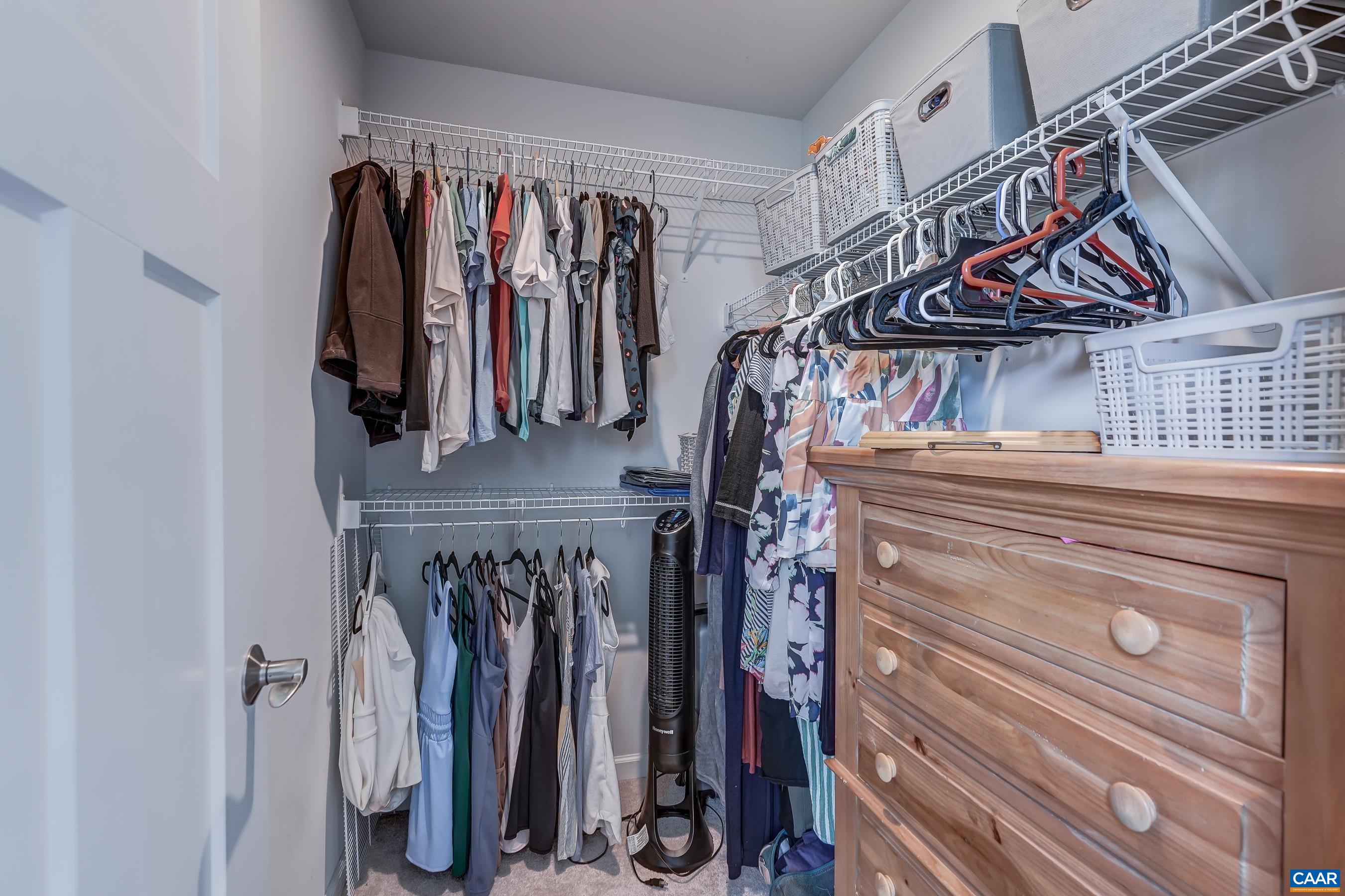 Two large walk in closets in owners suite.