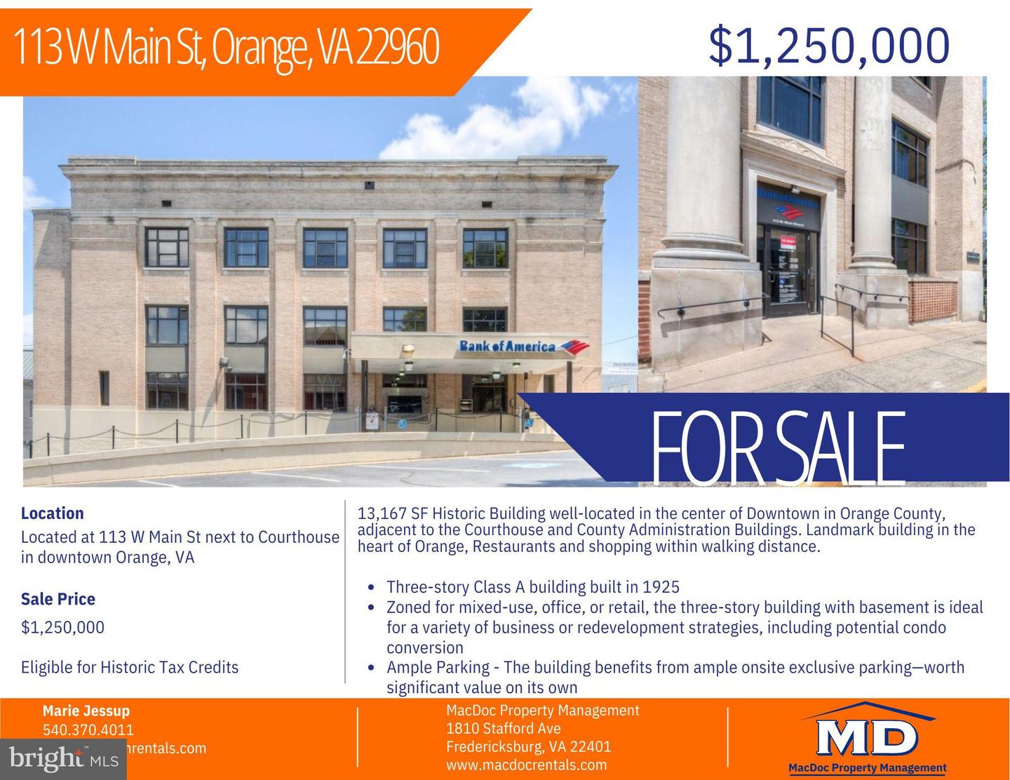 113 W MAIN ST, ORANGE, Virginia 22960, ,Land,For sale,113 W MAIN ST,VAOR2009990 MLS # VAOR2009990