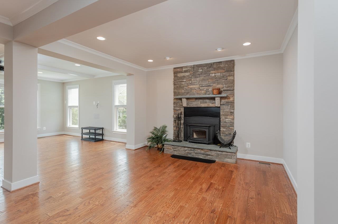 The fireplace with insert make this corner of the great room a cozy retreat