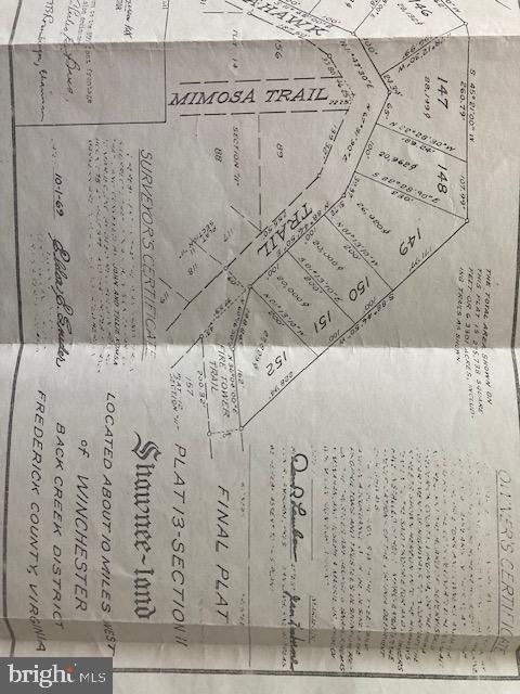 LOT 151 TOMAHAWK TRAIL, WINCHESTER, Virginia 22602, ,Land,For sale,LOT 151 TOMAHAWK TRAIL,VAFV2035338 MLS # VAFV2035338
