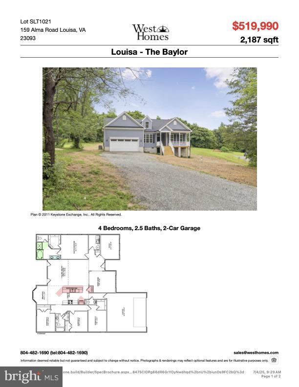 159 ALMA RD, LOUISA, Virginia 23093, 4 Bedrooms Bedrooms, ,2 BathroomsBathrooms,Residential,For sale,159 ALMA RD,VALA2008206 MLS # VALA2008206