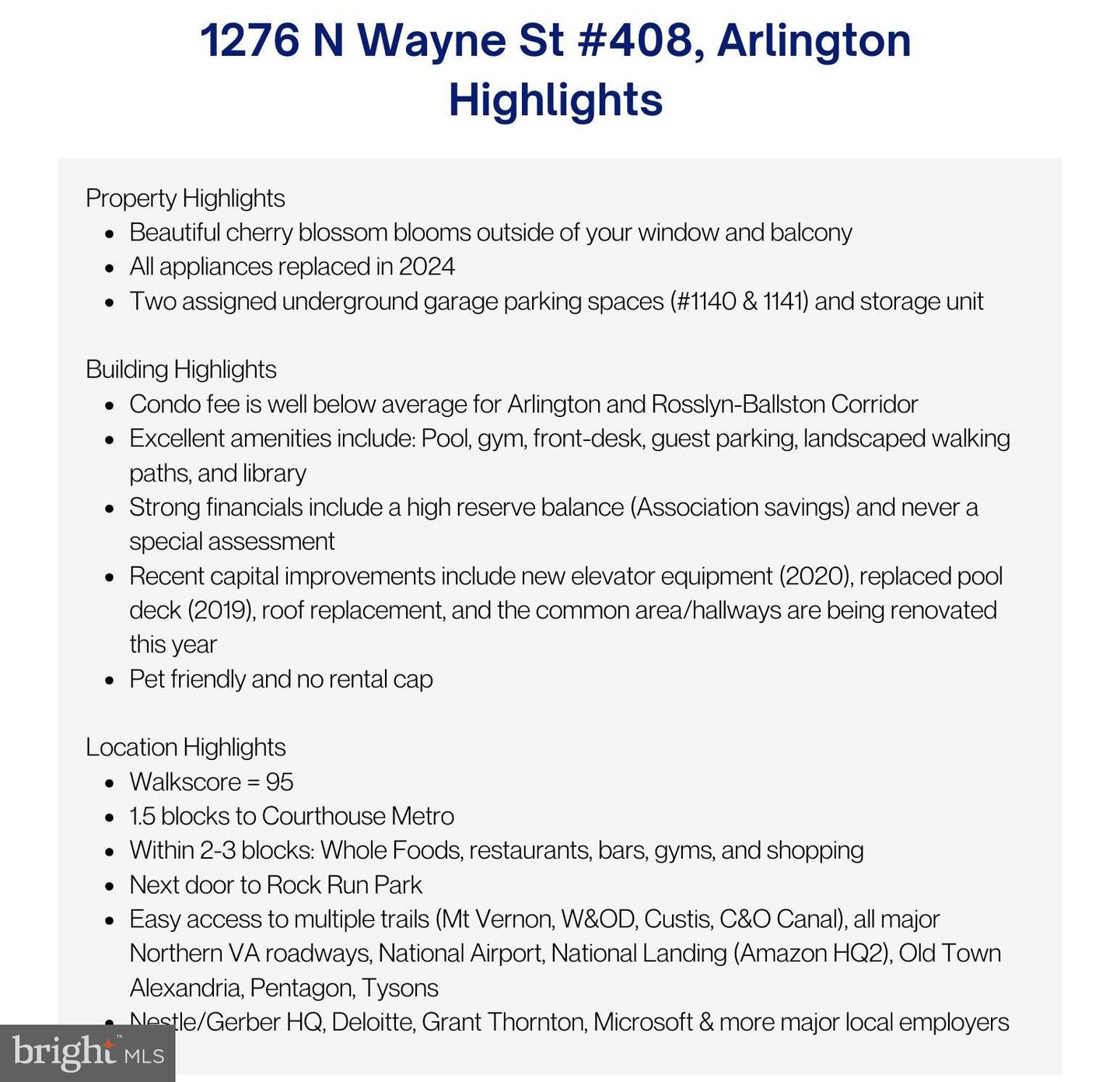 1276 N WAYNE ST #408, ARLINGTON, Virginia 22201, 2 Bedrooms Bedrooms, ,2 BathroomsBathrooms,Residential,For sale,1276 N WAYNE ST #408,VAAR2055362 MLS # VAAR2055362