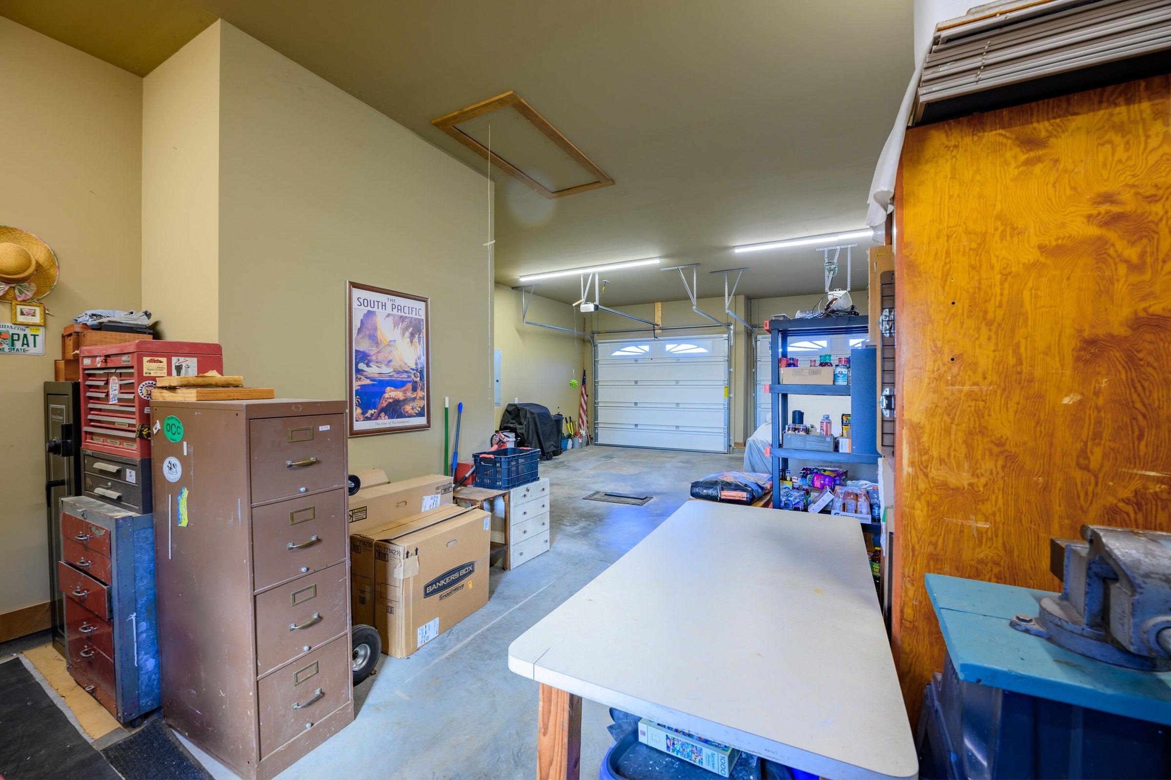 More storage space and work space in the garage.