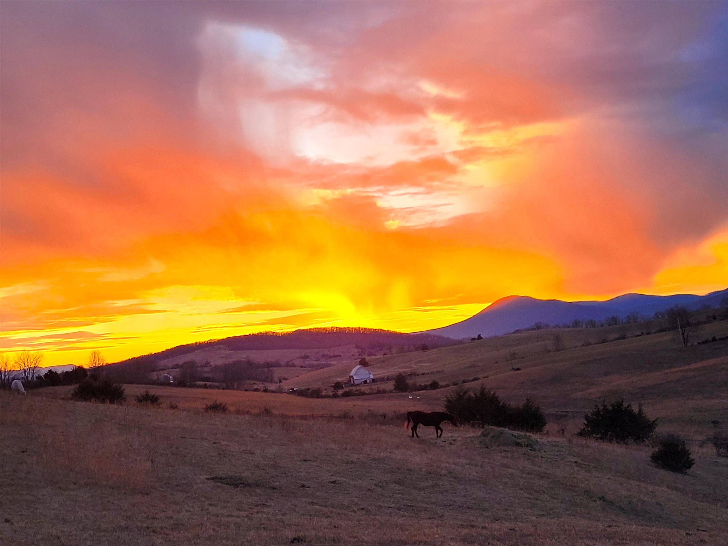 Sunset Fire from Lochausen Farm.