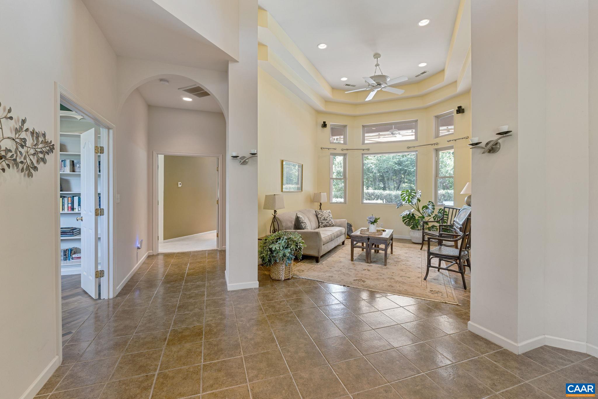 Home features 10' ceilings in most of the living areas