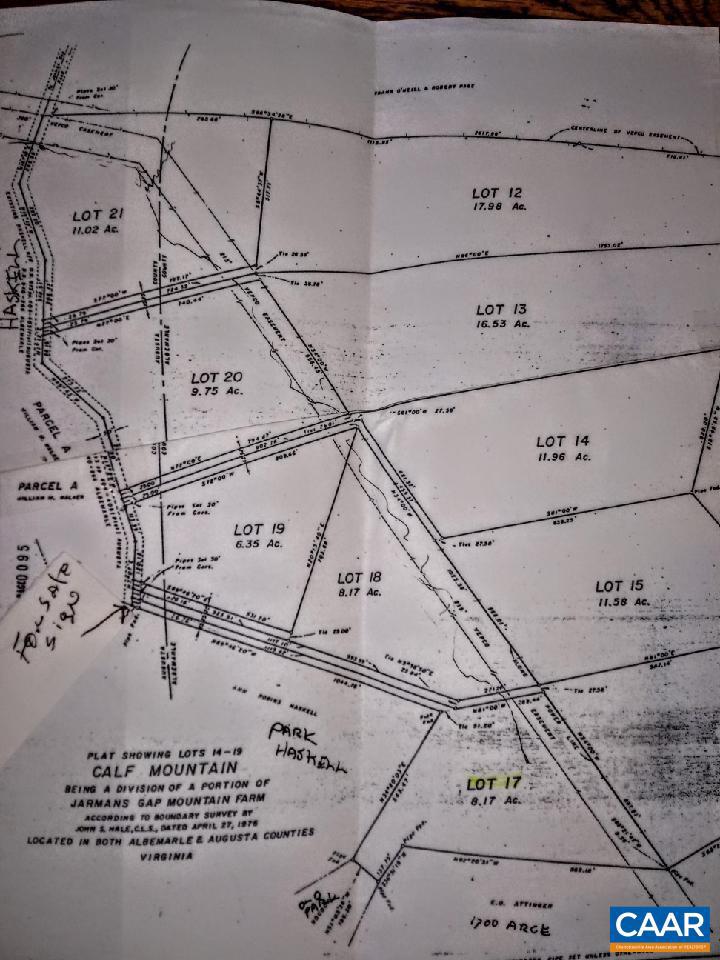 LOT 17 WOODS GAP RD, CROZET, Virginia 22932, ,Land,For sale,LOT 17 WOODS GAP RD,666800 MLS # 666800