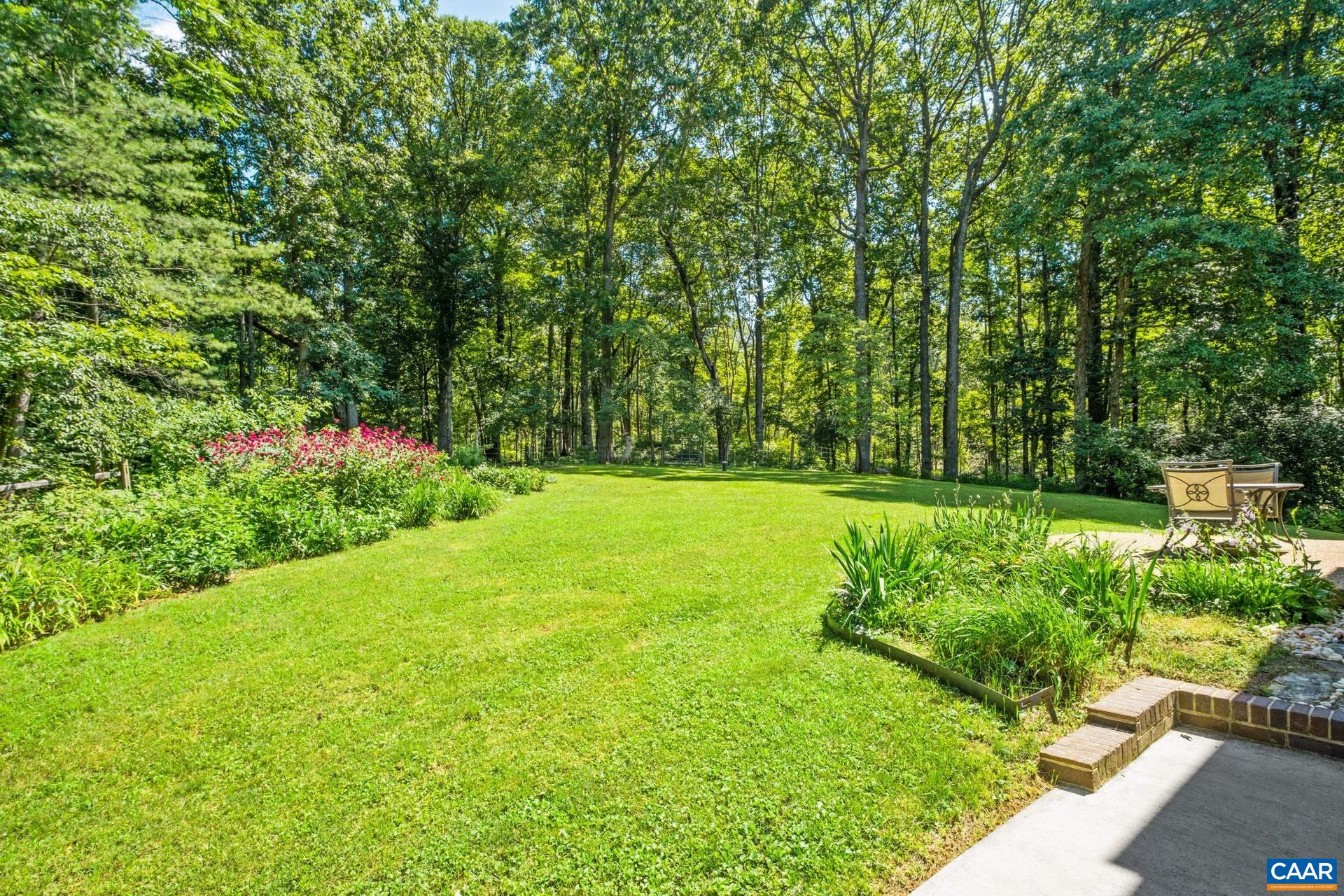 Over 50 trees were removed to make a bright and sunny area in the backyard.  It is a great place to observe deer and other wildlife around the property.