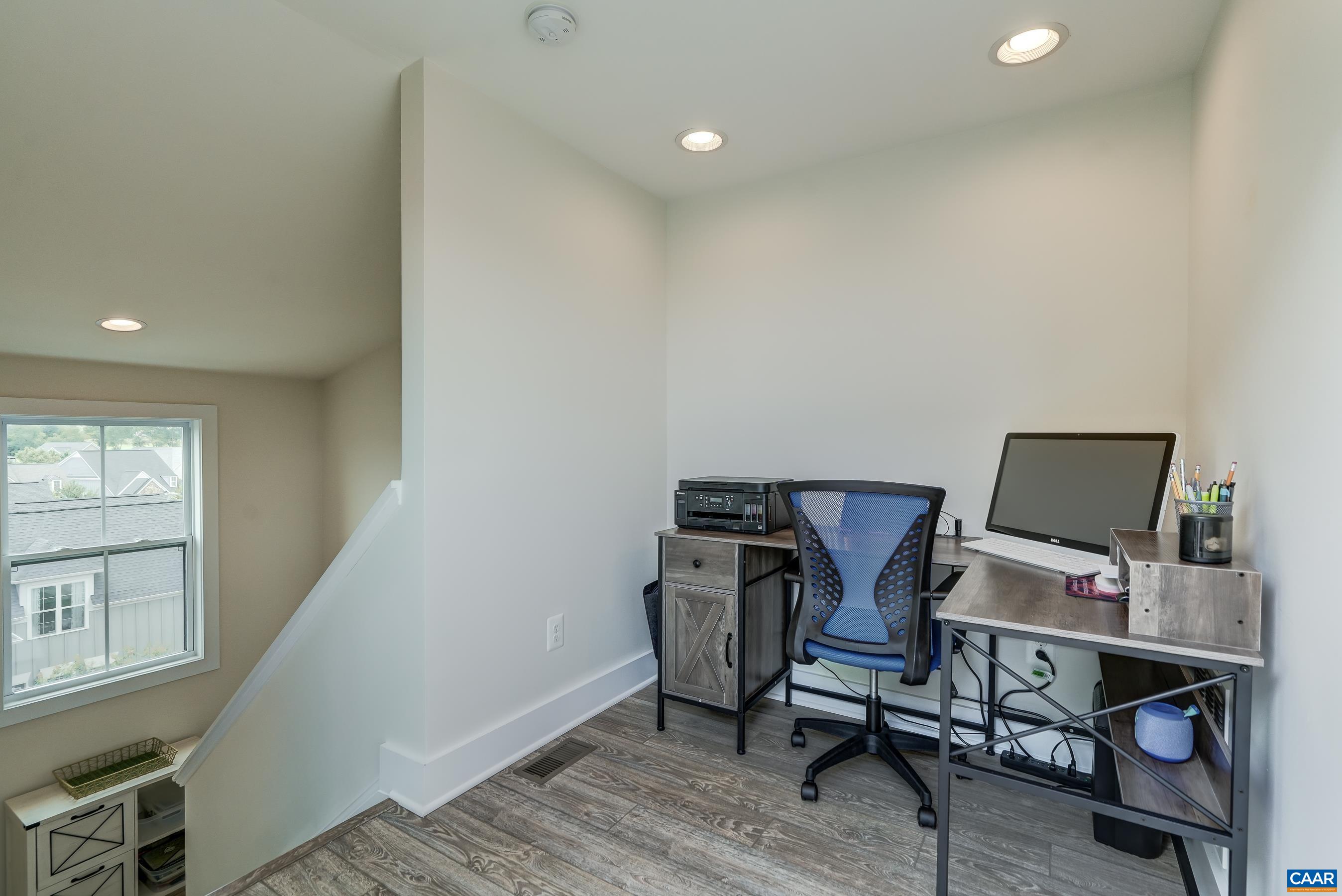 Private workspace on the upper level.
