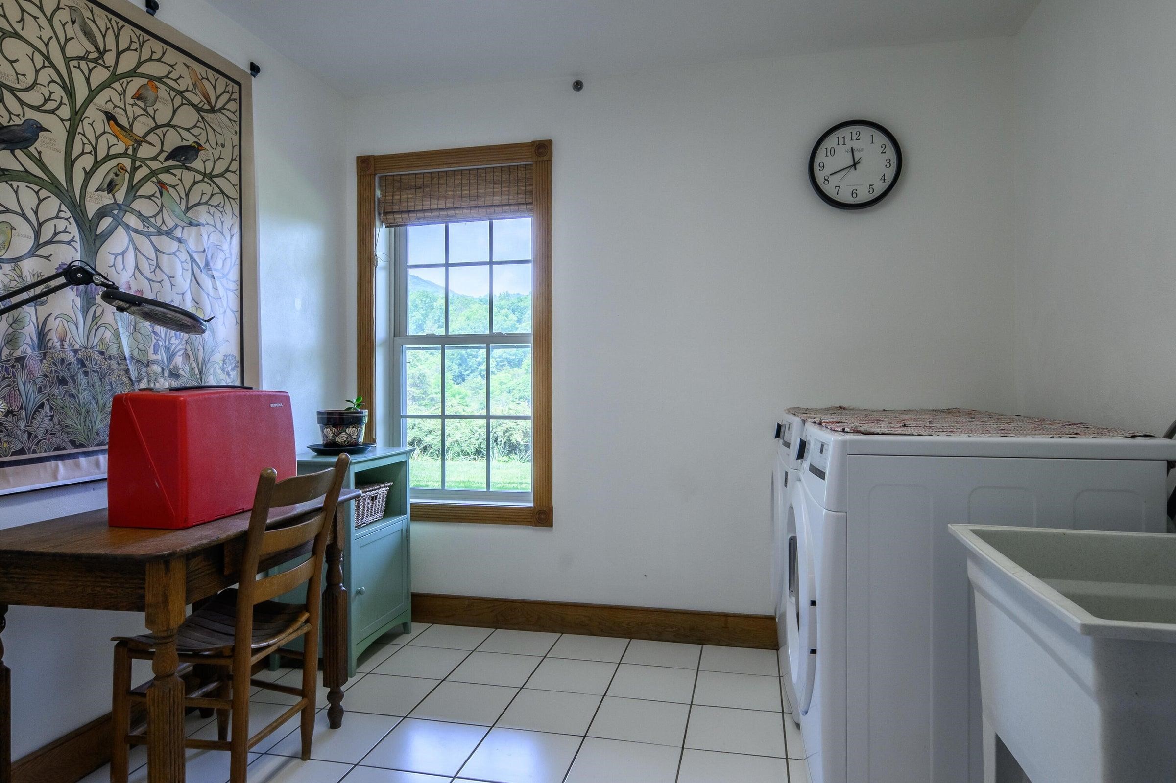 Laundry room on the lower level.