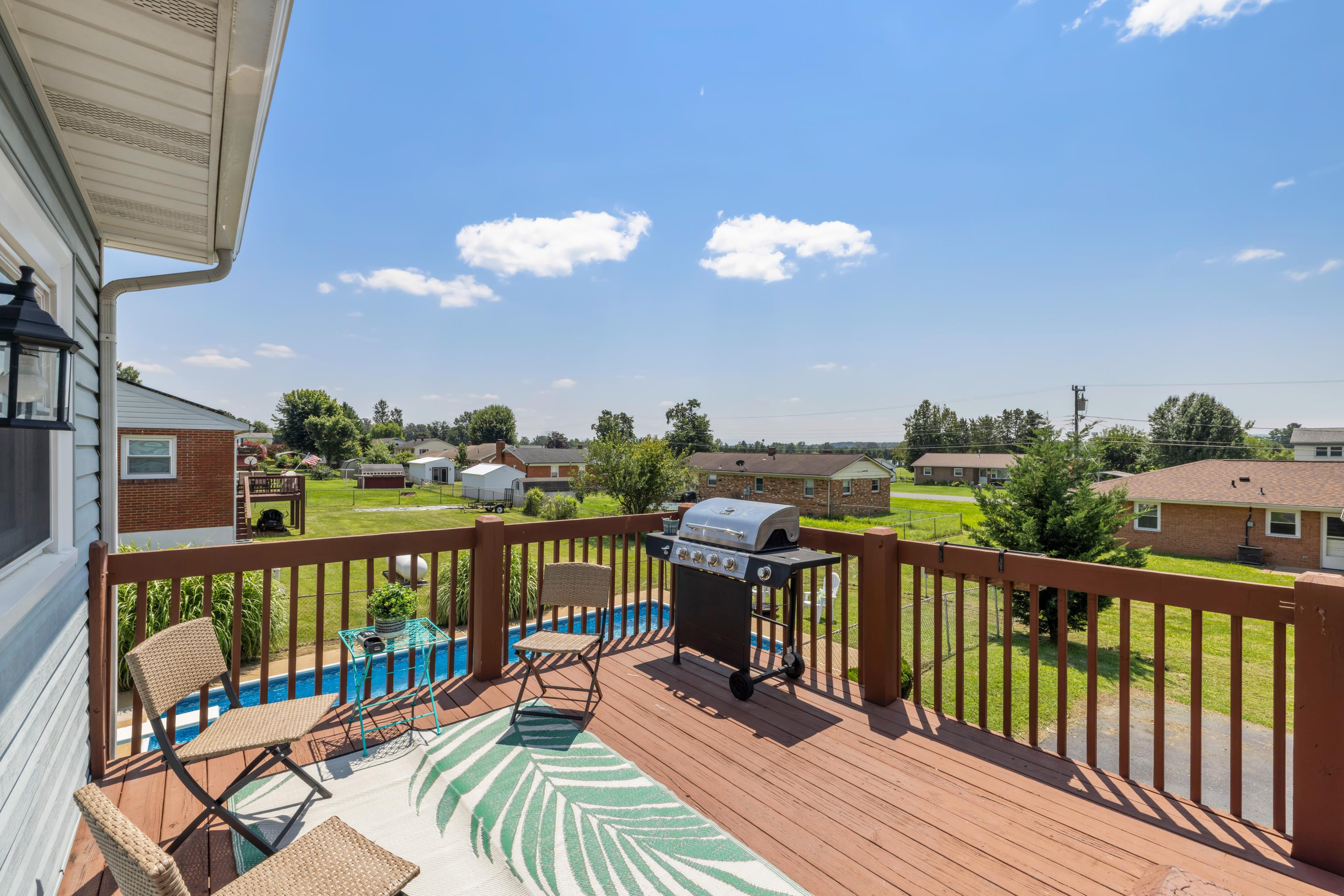 Overlooking the pool