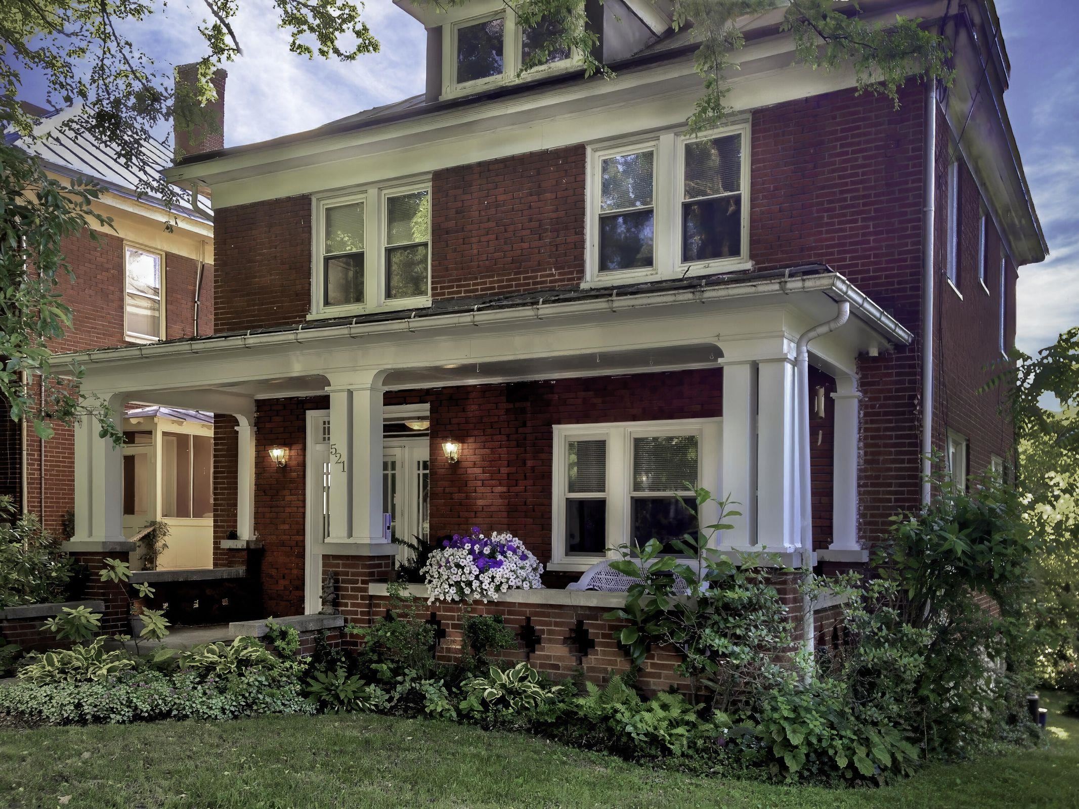 521 S.Main Front  Sweet, 2-story Craftsman Foursquare home (1927) on South Main St.