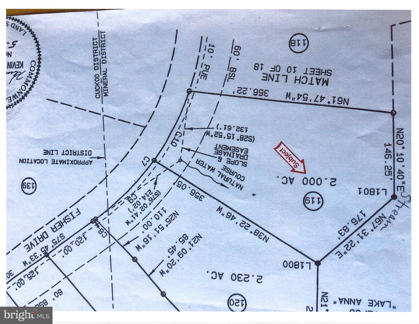 LOT 119 FISHER DRIVE, MINERAL, Virginia 23117, ,Land,For sale,LOT 119 FISHER DRIVE,VALA2008452 MLS # VALA2008452