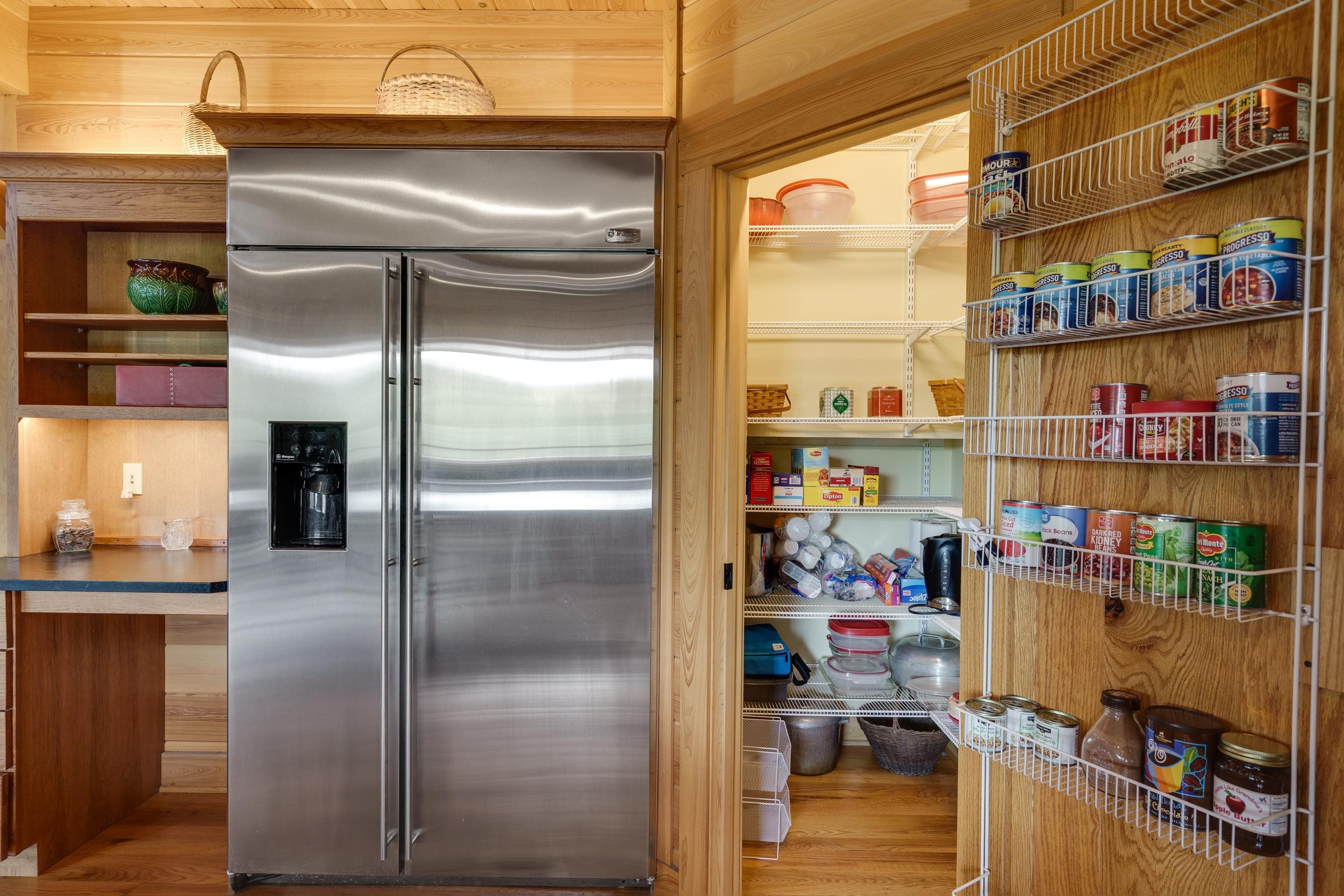 Walk in pantry   Stainless refrigerator