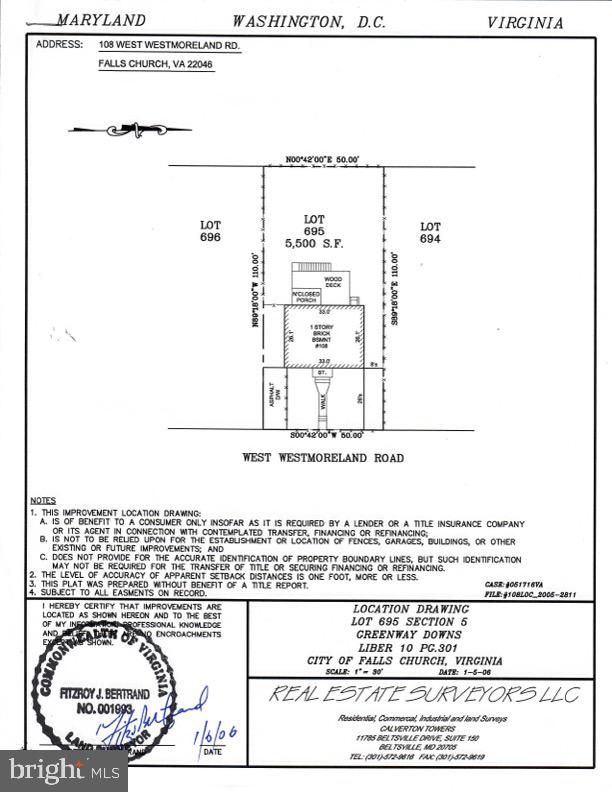 108 W WESTMORELAND RD, FALLS CHURCH, Virginia 22046, 2 Bedrooms Bedrooms, 13 Rooms Rooms,2 BathroomsBathrooms,Residential,For sale,108 W WESTMORELAND RD,VAFA2003174 MLS # VAFA2003174