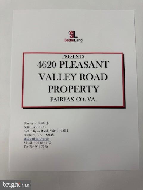 4620 PLEASANT VALLEY RD, CHANTILLY, Virginia 20151, ,Land,For sale,4620 PLEASANT VALLEY RD,VAFX2263904 MLS # VAFX2263904