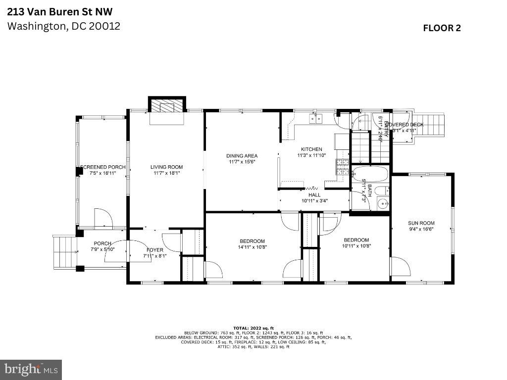 213 VAN BUREN ST NW, WASHINGTON, District Of Columbia 20012, 3 Bedrooms Bedrooms, ,2 BathroomsBathrooms,Residential,For sale,213 VAN BUREN ST NW,DCDC2220214 MLS # DCDC2220214