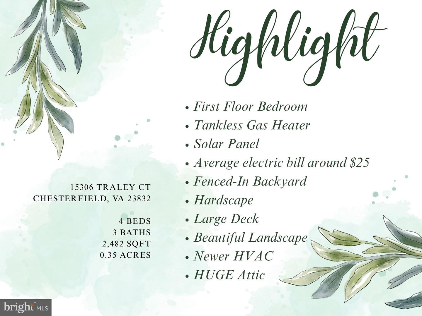 15306 TRALEY CT, CHESTERFIELD, Virginia 23832, 4 Bedrooms Bedrooms, 8 Rooms Rooms,3 BathroomsBathrooms,Residential,For sale,15306 TRALEY CT,VACF2001266 MLS # VACF2001266