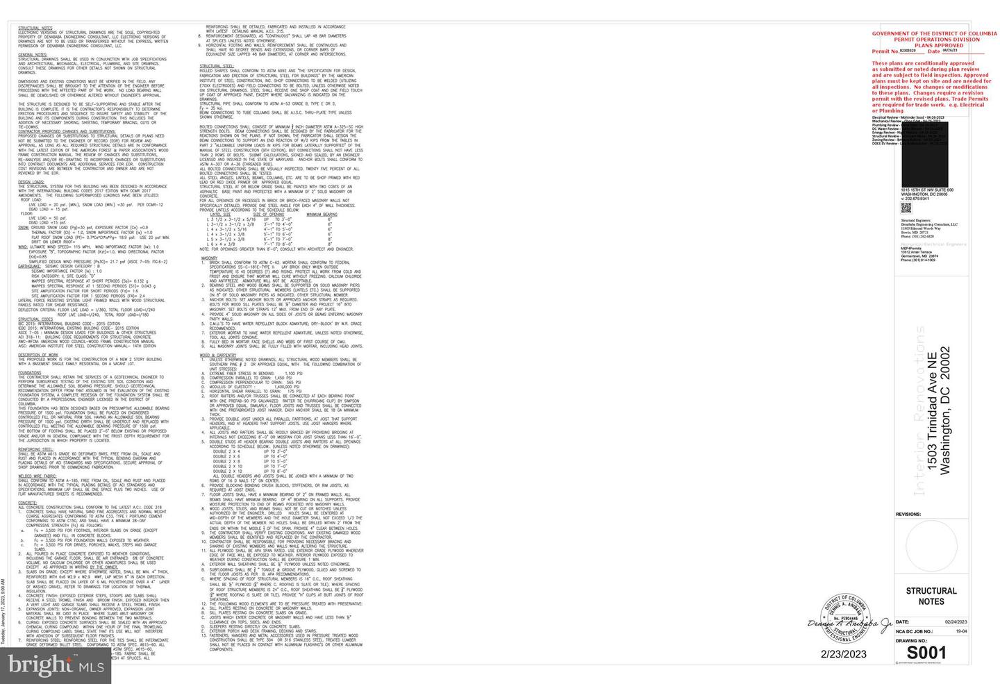 1503 TRINIDAD AVE NE, WASHINGTON, District Of Columbia 20002, 4 Bedrooms Bedrooms, ,3 BathroomsBathrooms,Residential,For sale,1503 TRINIDAD AVE NE,DCDC2221178 MLS # DCDC2221178