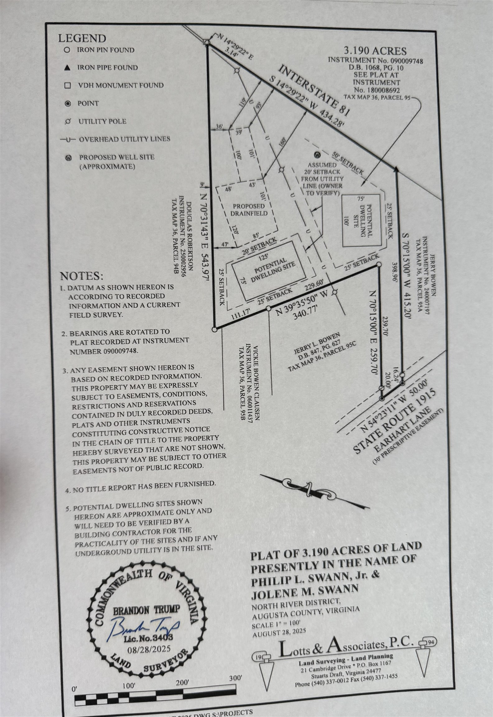 TBD EARHART LN, VERONA, Virginia 24482, ,Land,36-95N Verona E RT 11 on RT 1915 PAR 1 3.19 acres,TBD EARHART LN,664398 MLS # 664398