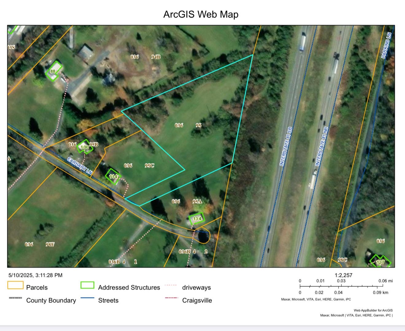 TBD EARHART LN, VERONA, Virginia 24482, ,Land,36-95N Verona E RT 11 on RT 1915 PAR 1 3.19 acres,TBD EARHART LN,664398 MLS # 664398